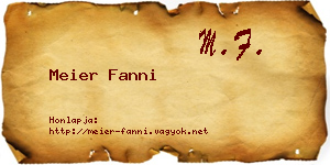 Meier Fanni névjegykártya