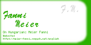 fanni meier business card